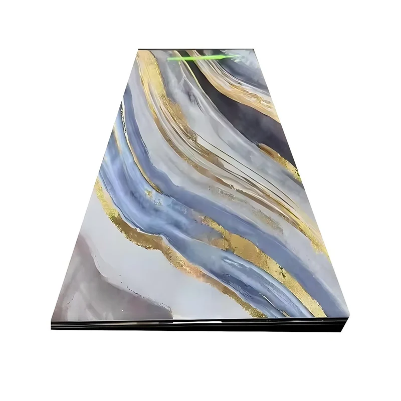 Salutan UV berkilat tinggi PVC Panel dinding marmar